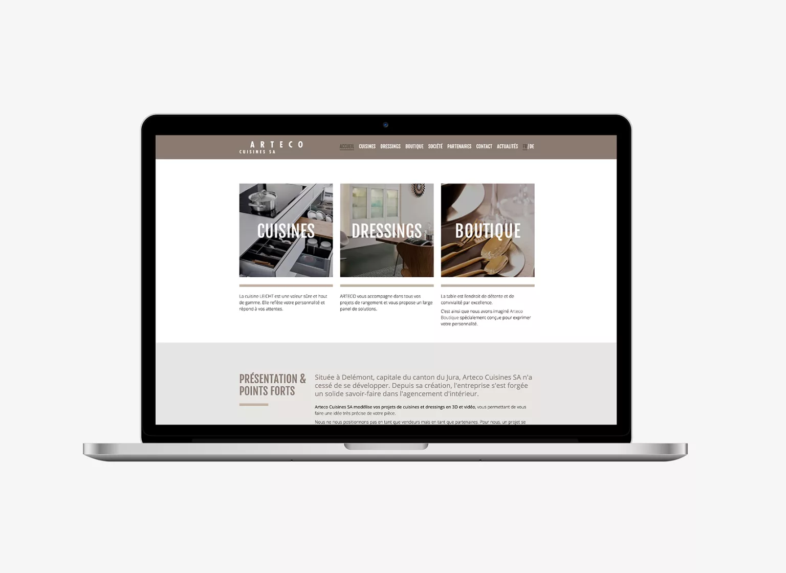 Conception de la plateforme Web Arteco Cuisines par Ivimédia