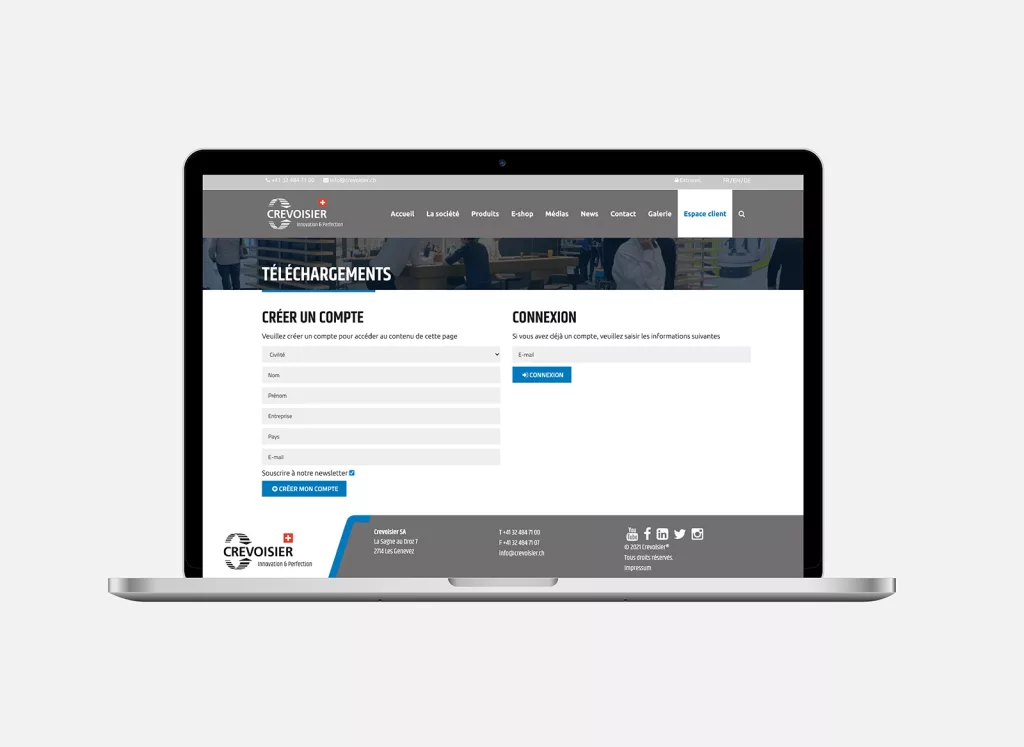 Conception de la plateforme Web Crevoisier par Ivimédia