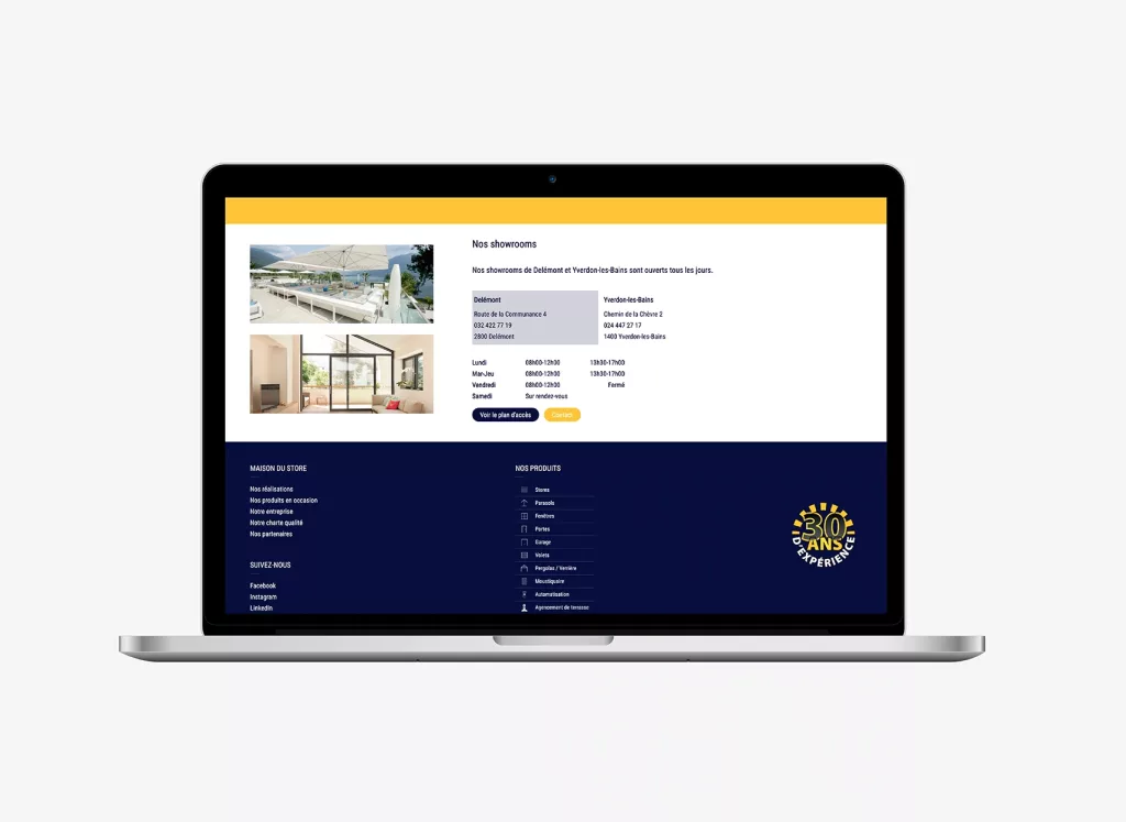 Conception de la plateforme Web Maison du store par Ivimédia, site internet