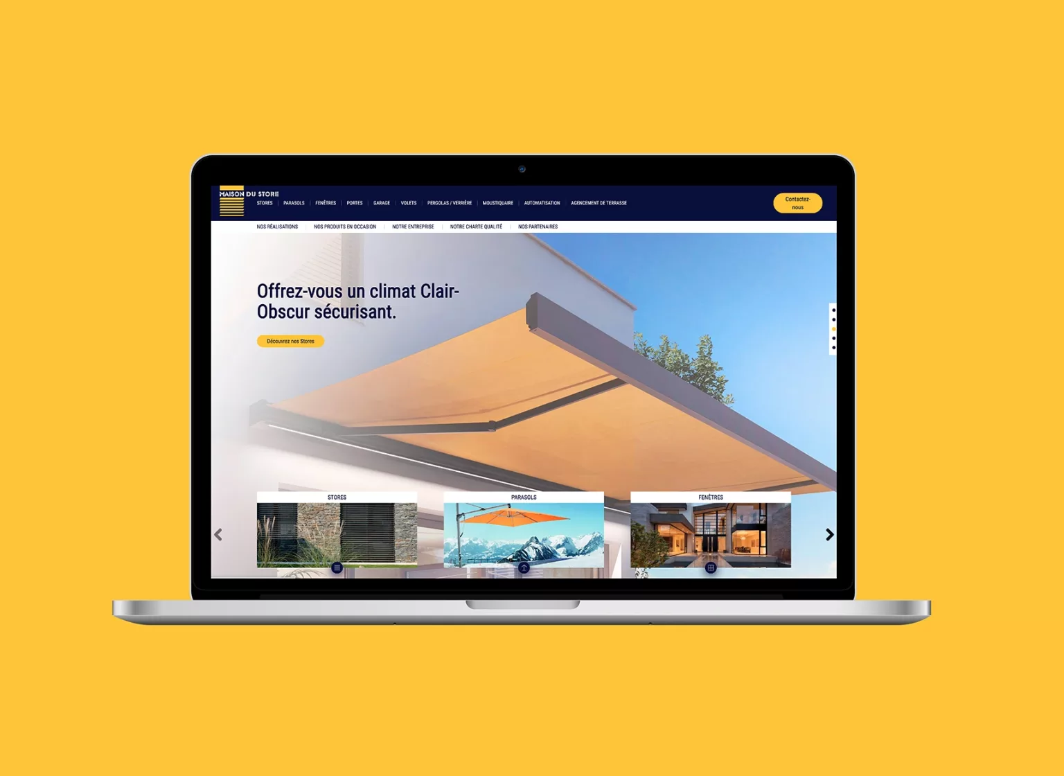 Conception de la plateforme Web Maison du store par Ivimédia, site internet
