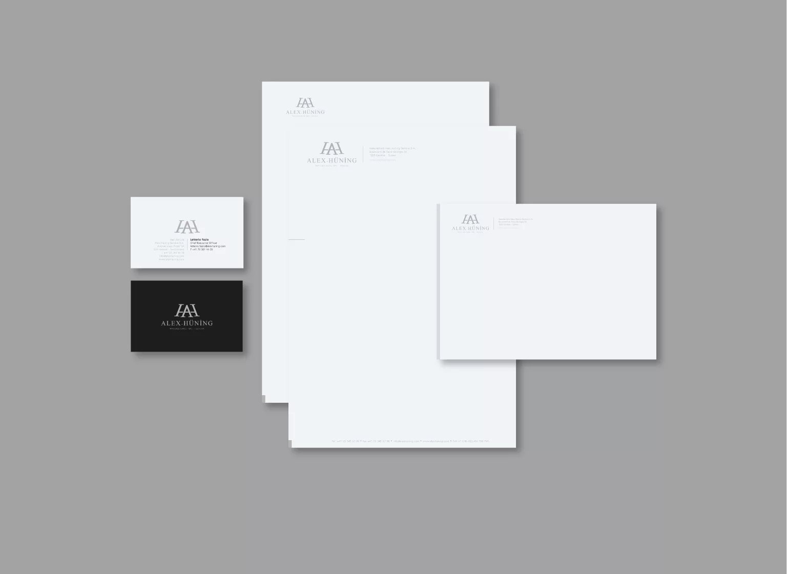 Concepttion de la papeterie Alex Huning