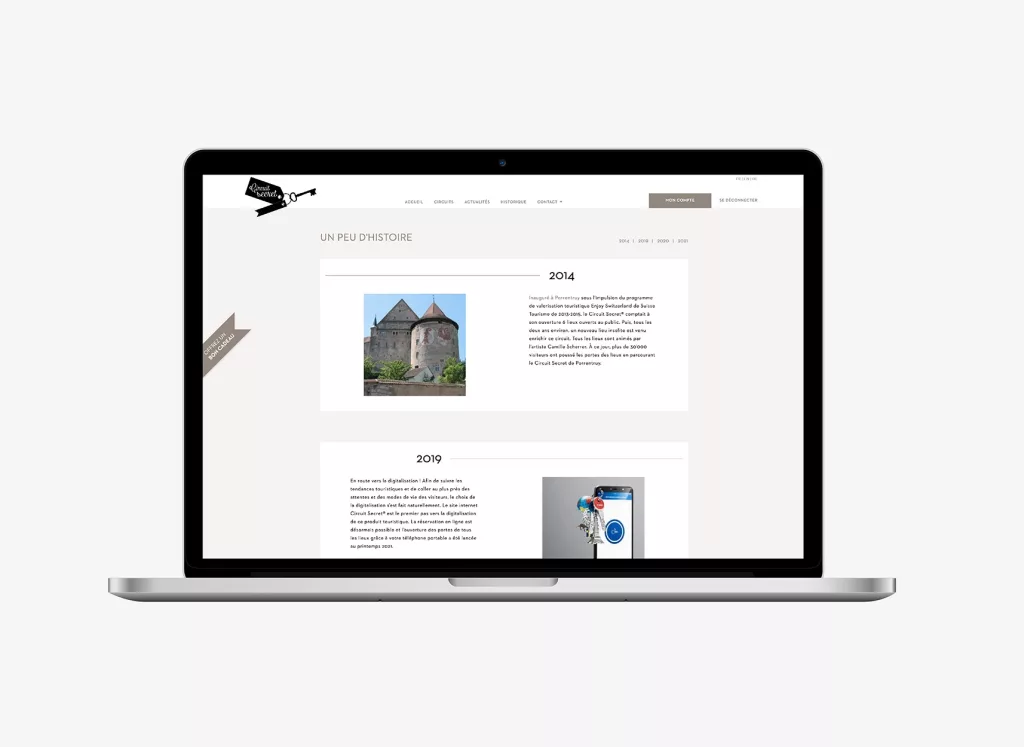 Conception de la plateforme Web Circuit Secret par Ivimédia - Frontend du site internet