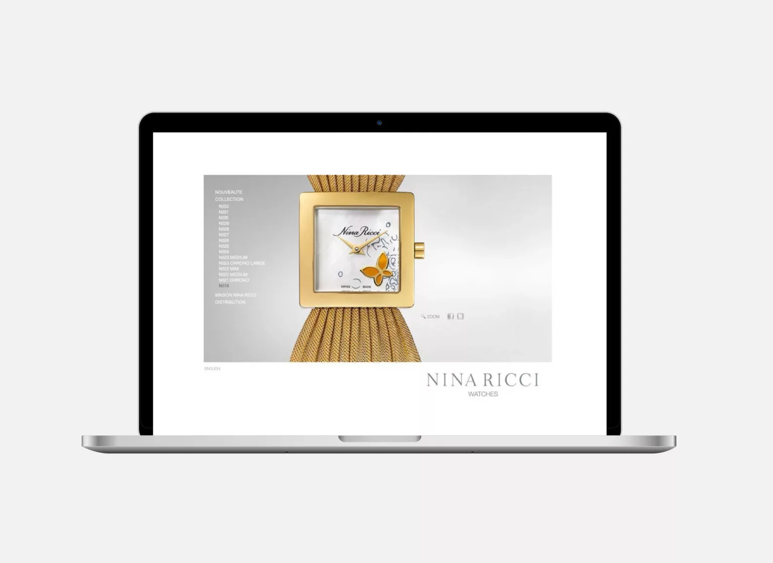 Site internet plateforme web réalisés par Ivimédia pour Nina Ricci Watches