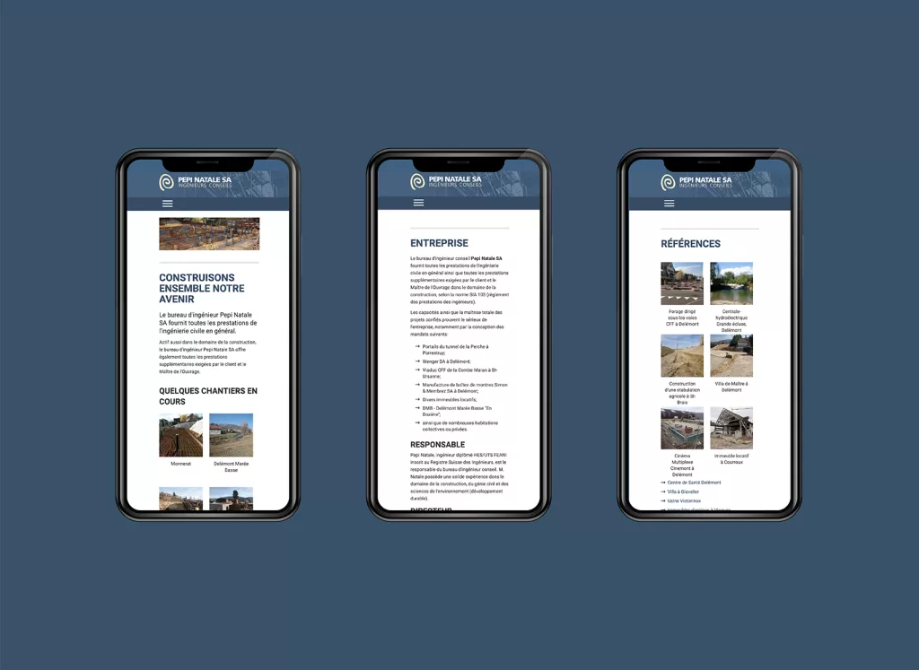 Site internet version mobile éalisés par Ivimédia pour Pepi Natale