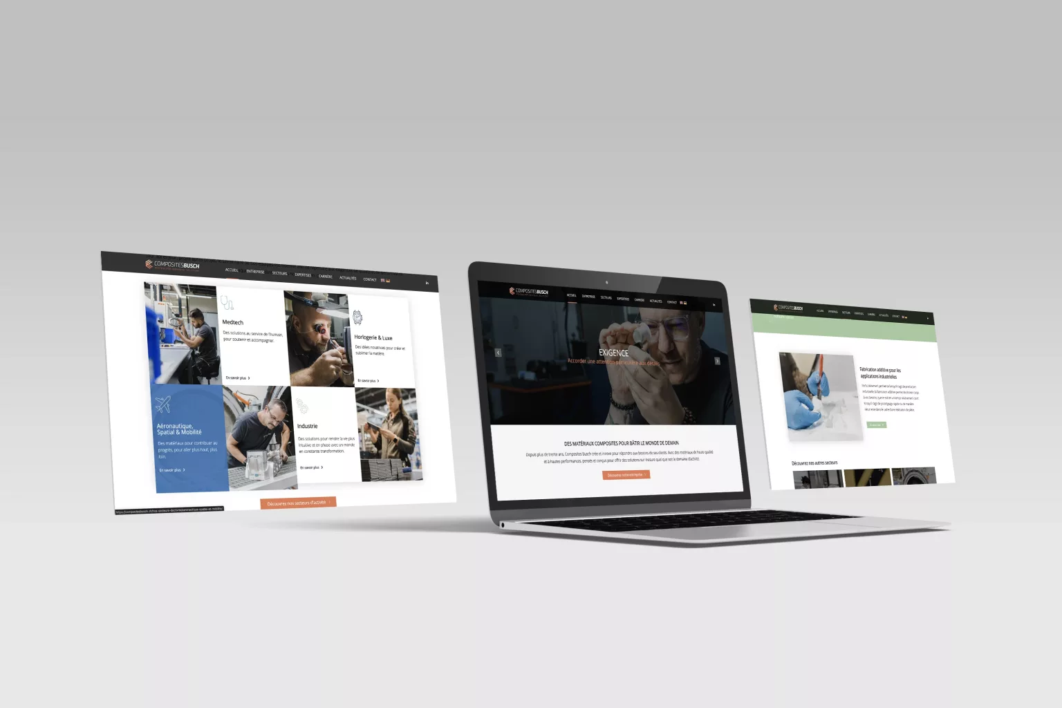 Projet réalisé par ivimédia - site internet Composites Busch