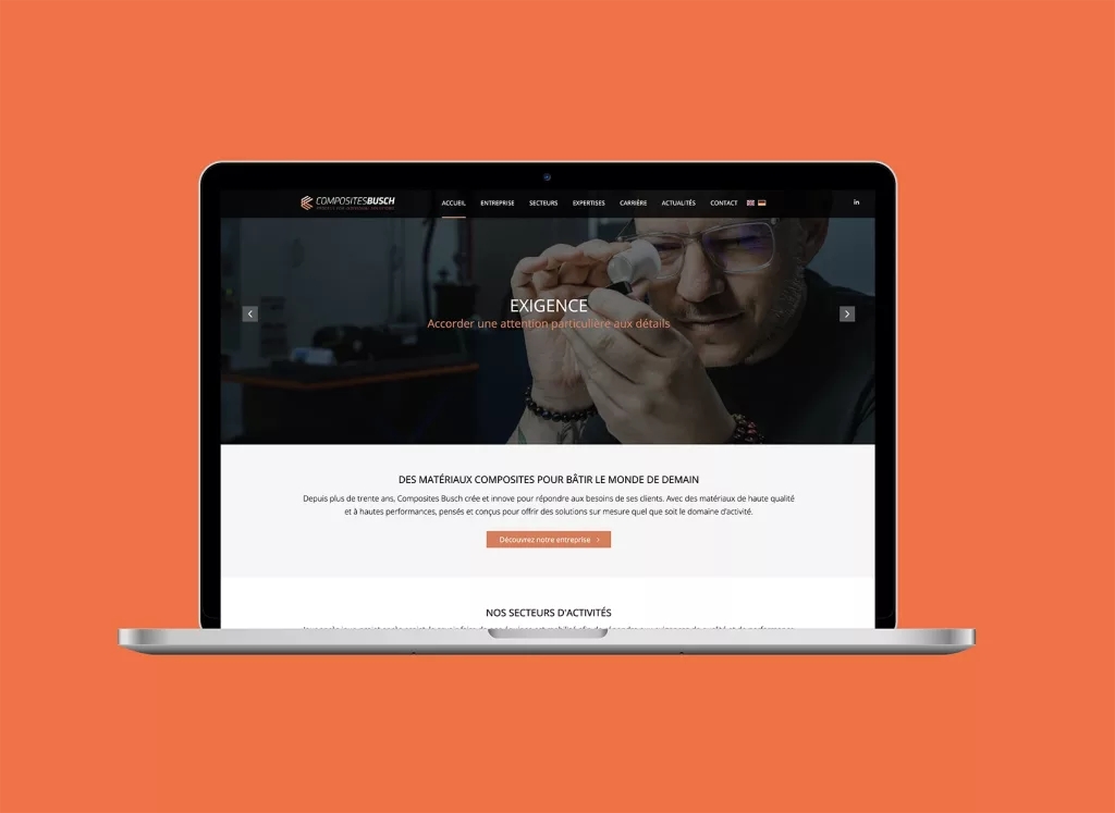 Projet réalisé par ivimédia - site internet Composites Busch