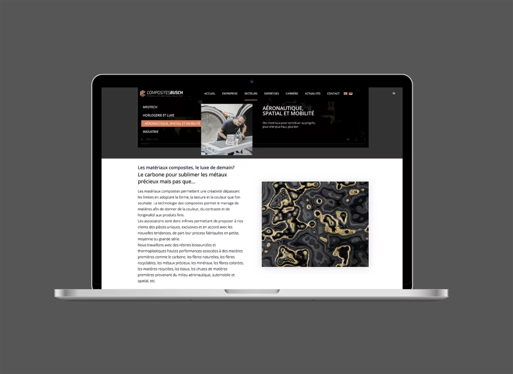 Projet réalisé par ivimédia - site internet Composites Busch
