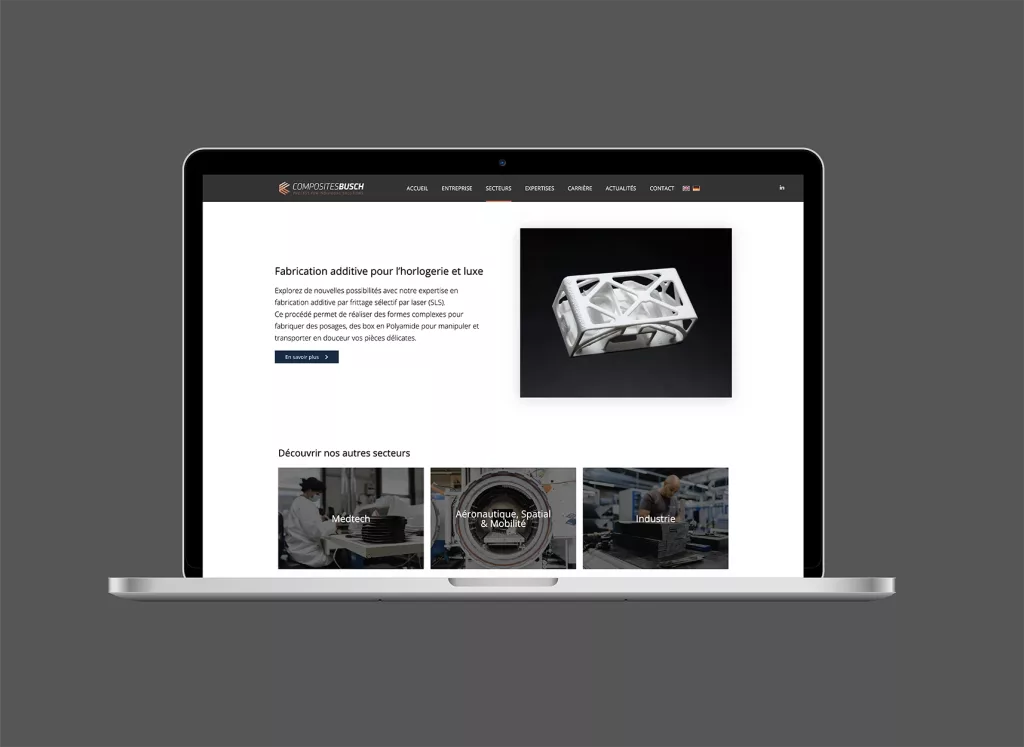 Projet réalisé par ivimédia - site internet Composites Busch