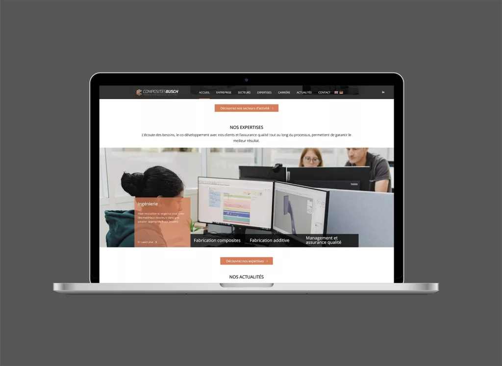 Projet réalisé par ivimédia - site internet Composites Busch