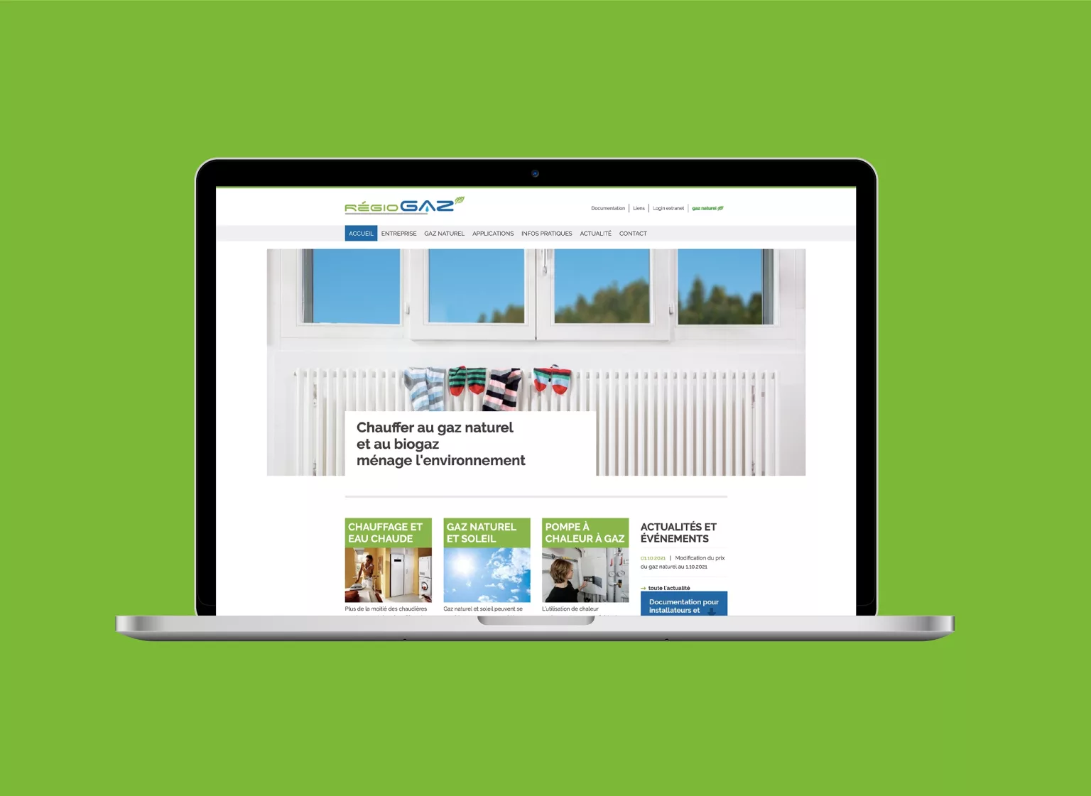 Conception de la plateforme Web et mobile RégioGaz par Ivimédia, site internet
