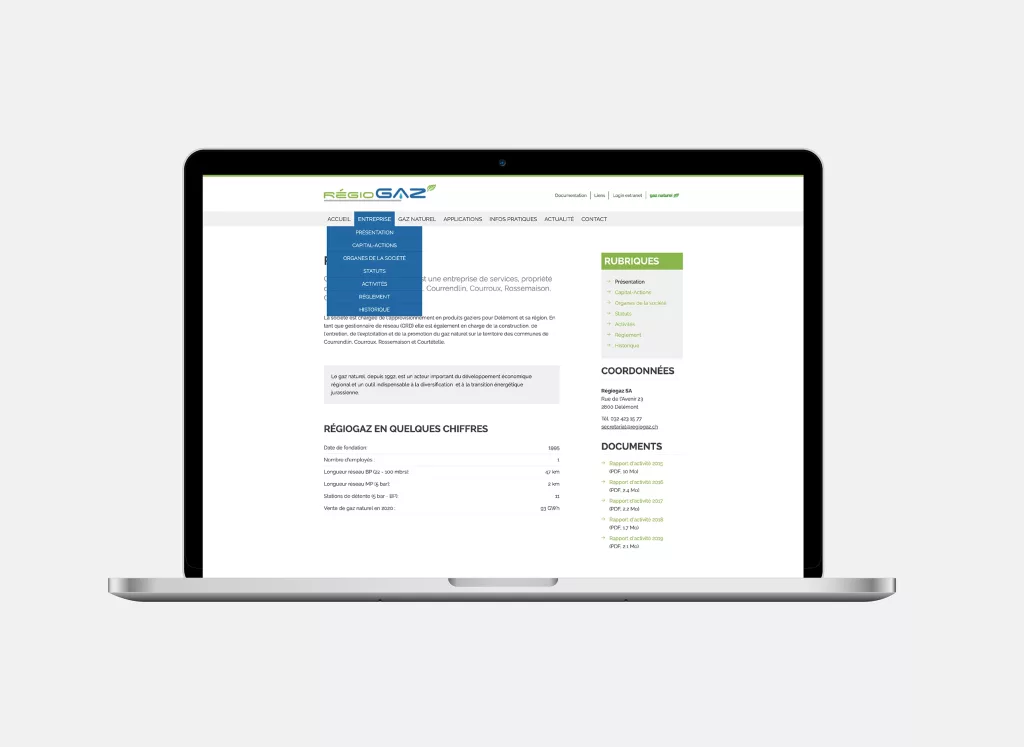 Conception de la plateforme Web et mobile RégioGaz par Ivimédia, site internet