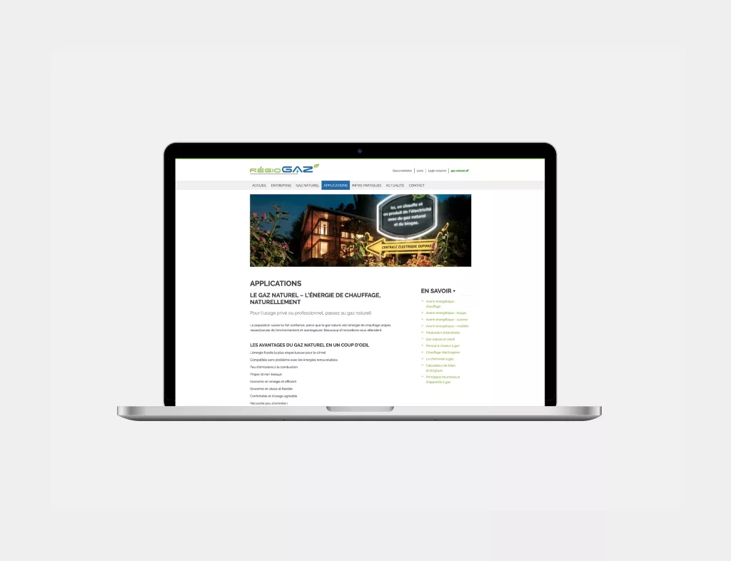 Conception de la plateforme Web et mobile RégioGaz par Ivimédia, site internet