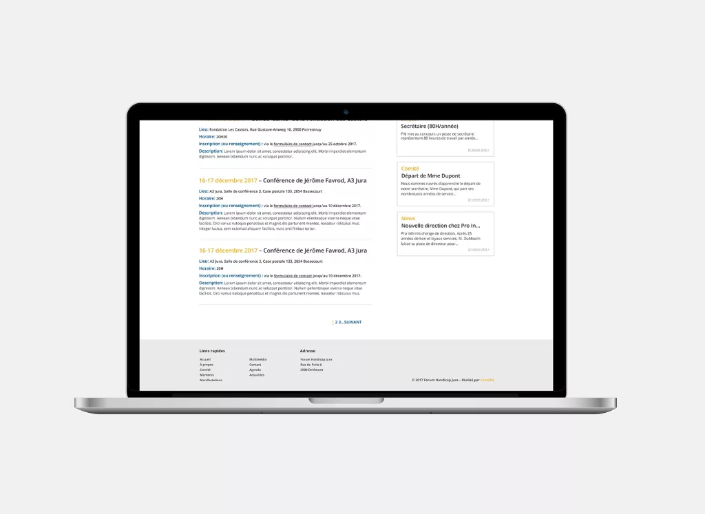 Plateforme web Forum Handicap Jura créé par Ivimedia