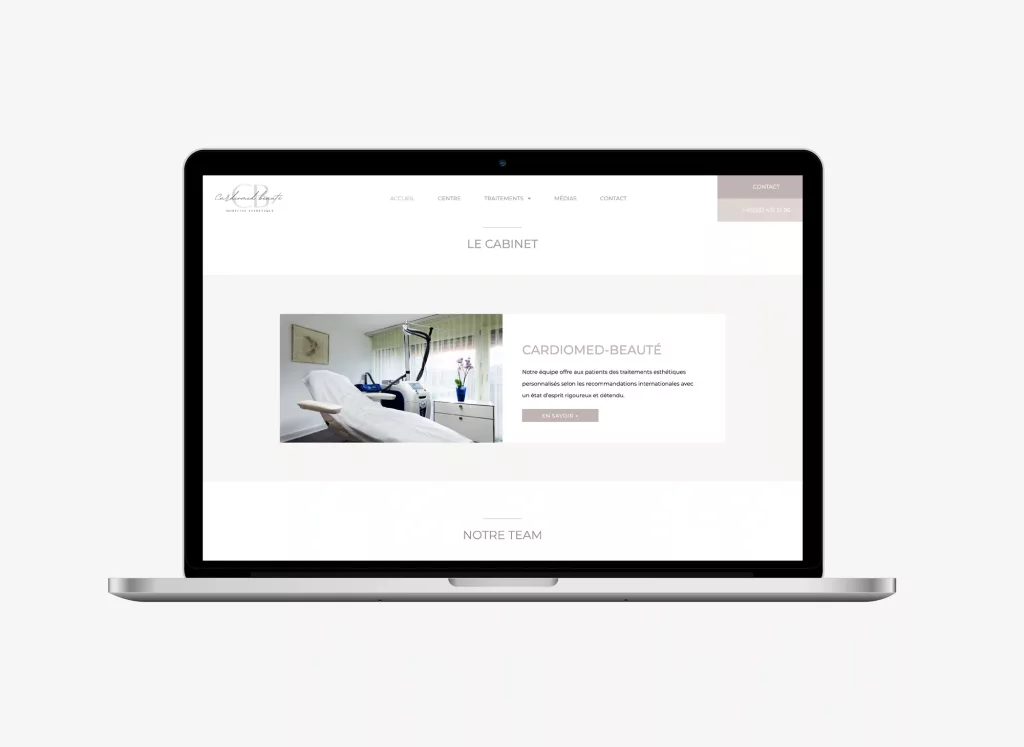 Conception de la plateforme Web et mobile du cabinet Cardiomed beauté par Ivimédia page le cabinet