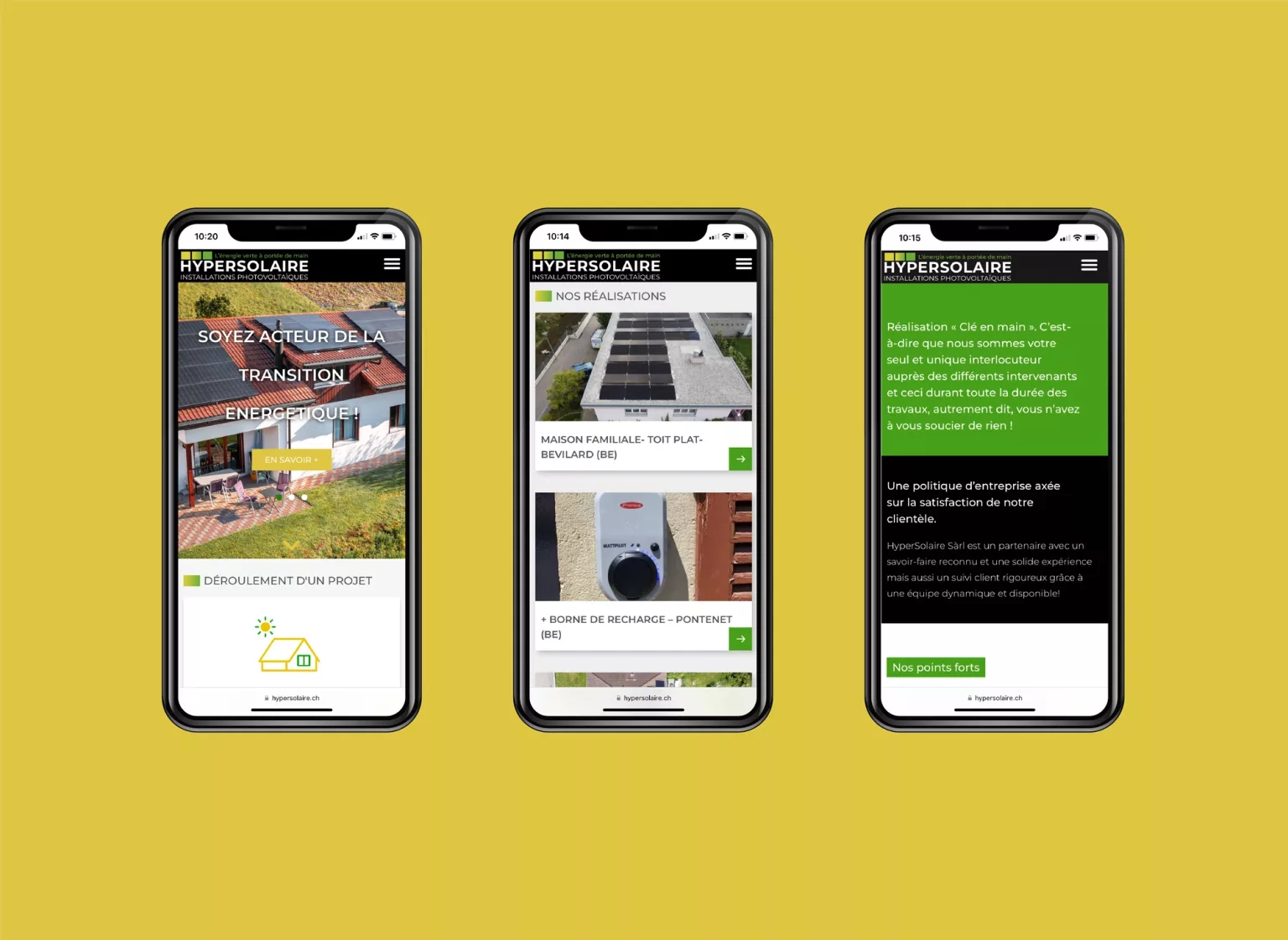Conception de la plateforme Web - déclinaison mobile du site internet Hypersolaire par Ivimédia