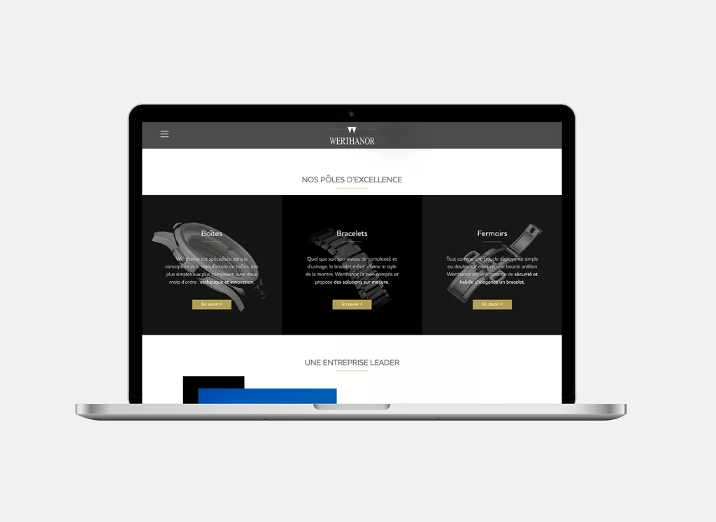 Conception de la plateforme Web Werthanor par Ivimédia, page Accueil