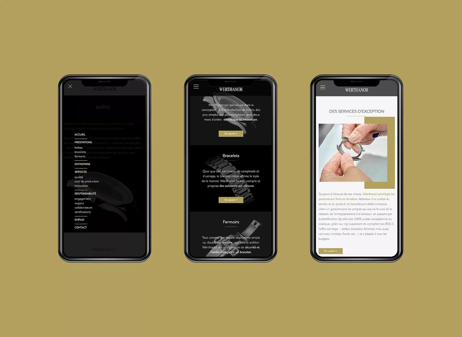 Conception de la plateforme Web Werthanor par Ivimédia, version mobile