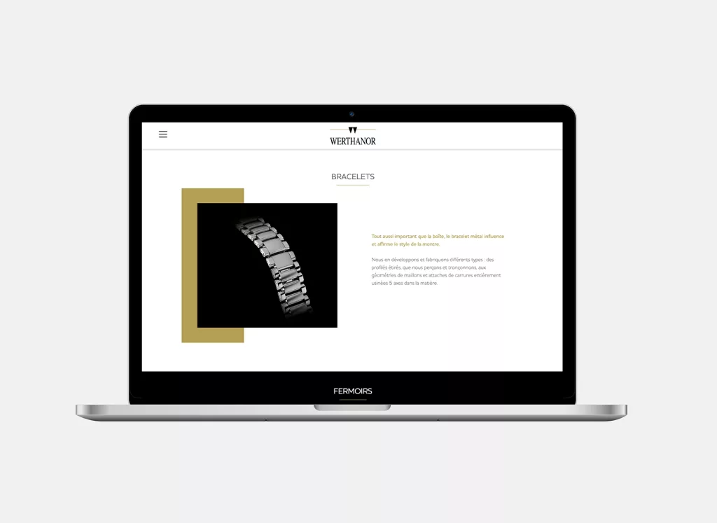 Conception de la plateforme Web Werthanor par Ivimédia, page prestations