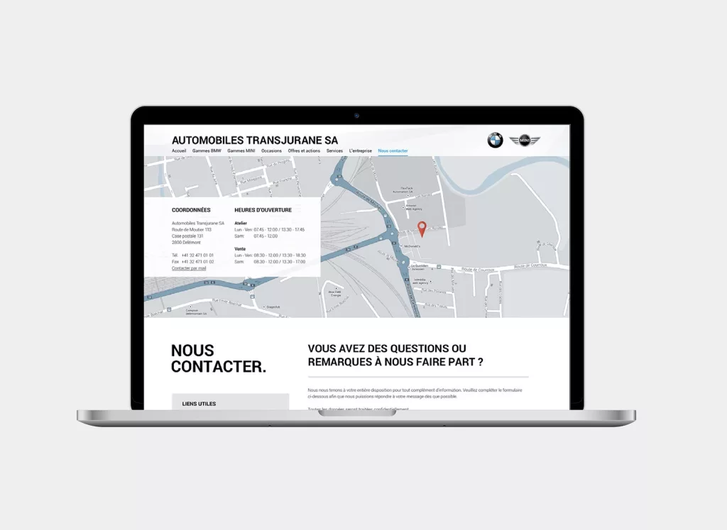 plateforme web Automobiles transjurane réalisés par Ivimédia
