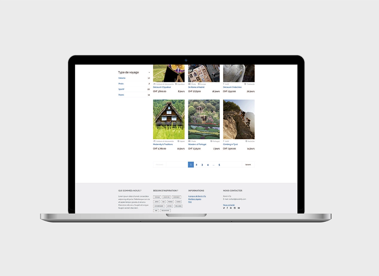 Plateforme web Bond N'Fly créé par Ivimedia