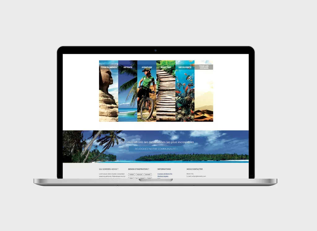 Plateforme web Bond N'Fly créé par Ivimedia