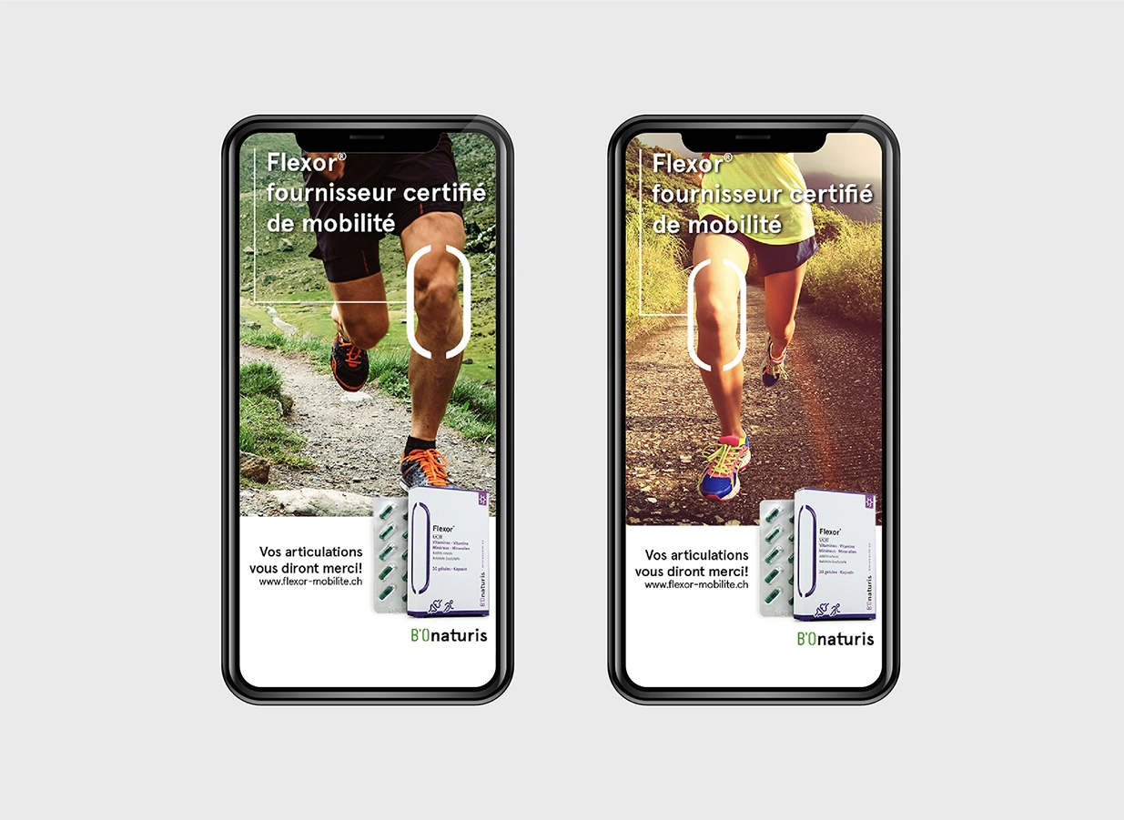 Campagne de communication digital​e Flexor créée par Ivimédia . version mobile