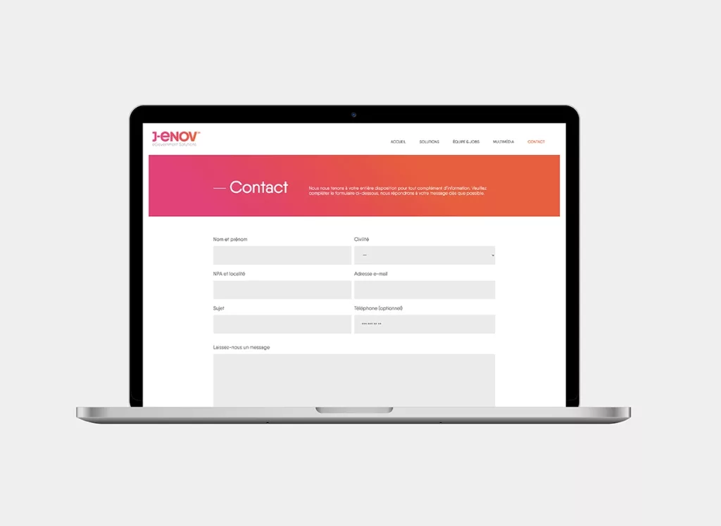 Plateformes mobiles et web site internet pour J-Enov réalisés par Ivimédia