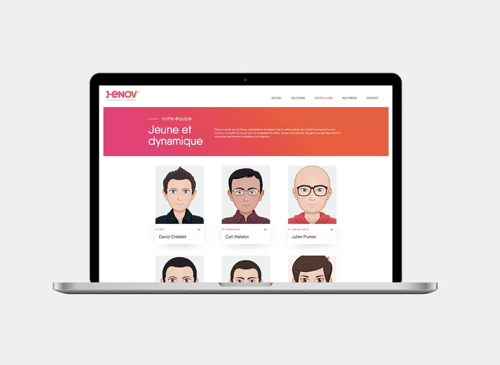 Plateformes mobiles et web site internet pour J-Enov réalisés par Ivimédia