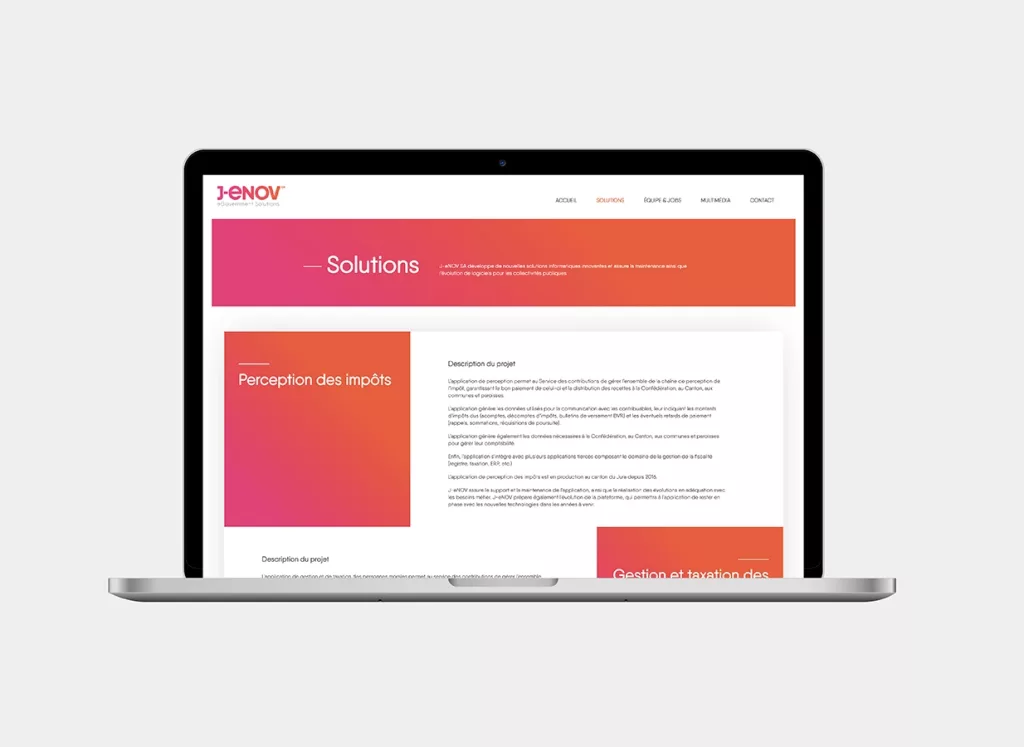 Plateformes mobiles et web site internet pour J-Enov réalisés par Ivimédia