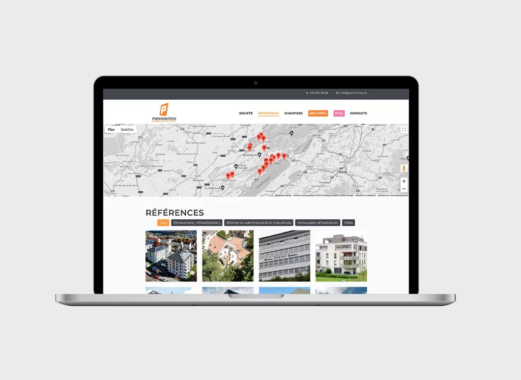 Plateformes mobiles et web site internet pour Piemontesi réalisés par Ivimédia
