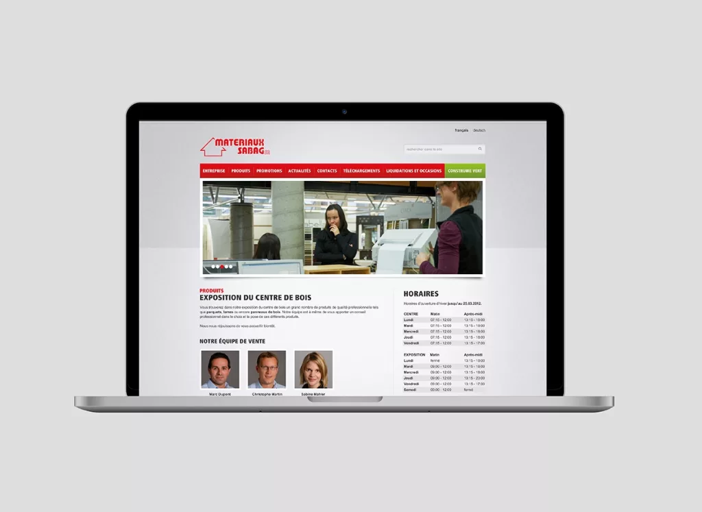 Site internet plateforme web réalisé par Ivimédia pour Matériaux Sabag