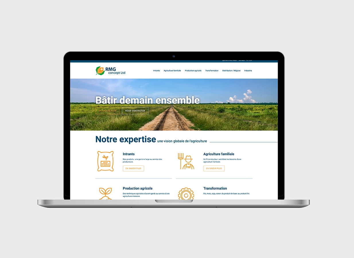 Projet réalisé par ivimédia - site internet pour la société RMG Concept