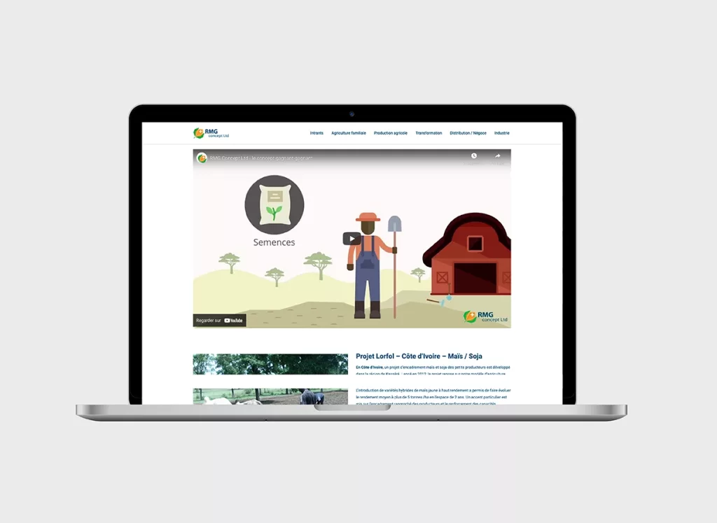 Projet réalisé par ivimédia - site internet pour la société RMG Concept