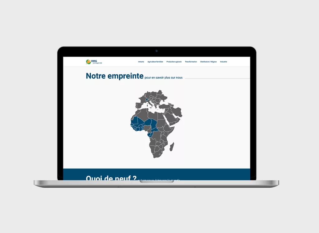 Projet réalisé par ivimédia - site internet pour la société RMG Concept