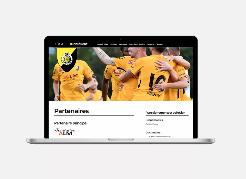 conception de la plateforme Web et mobile Sport Réunis Delémont par Ivimédia