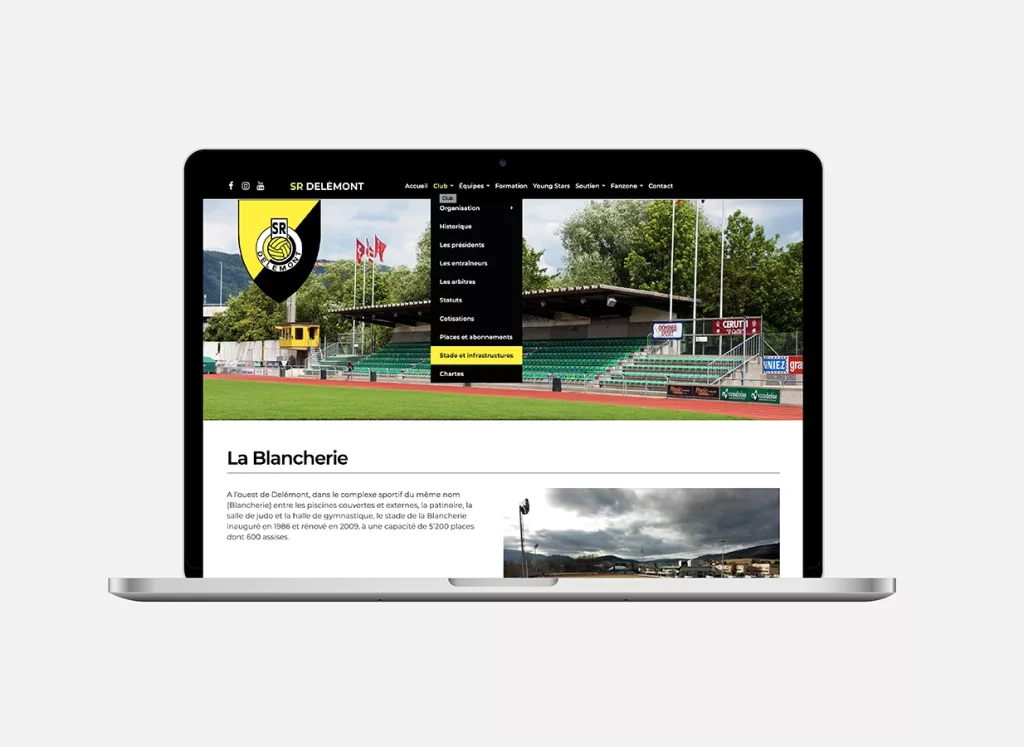 conception de la plateforme Web et mobile Sport Réunis Delémont par Ivimédia