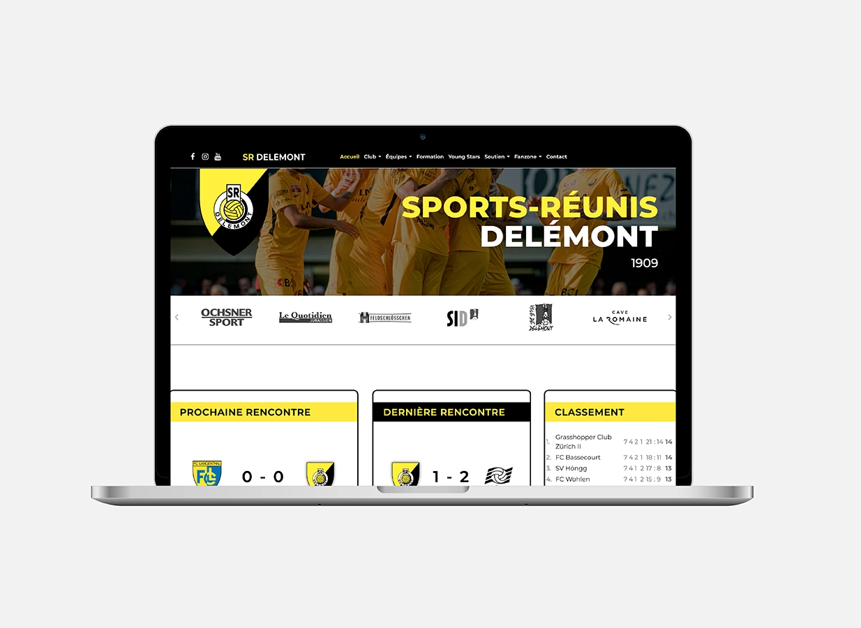 conception de la plateforme Web et mobile Sport Réunis Delémont par Ivimédia