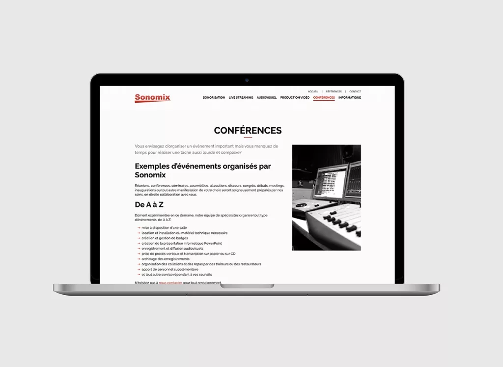 conception de la plateforme Web et mobile Sonomix par Ivimédia