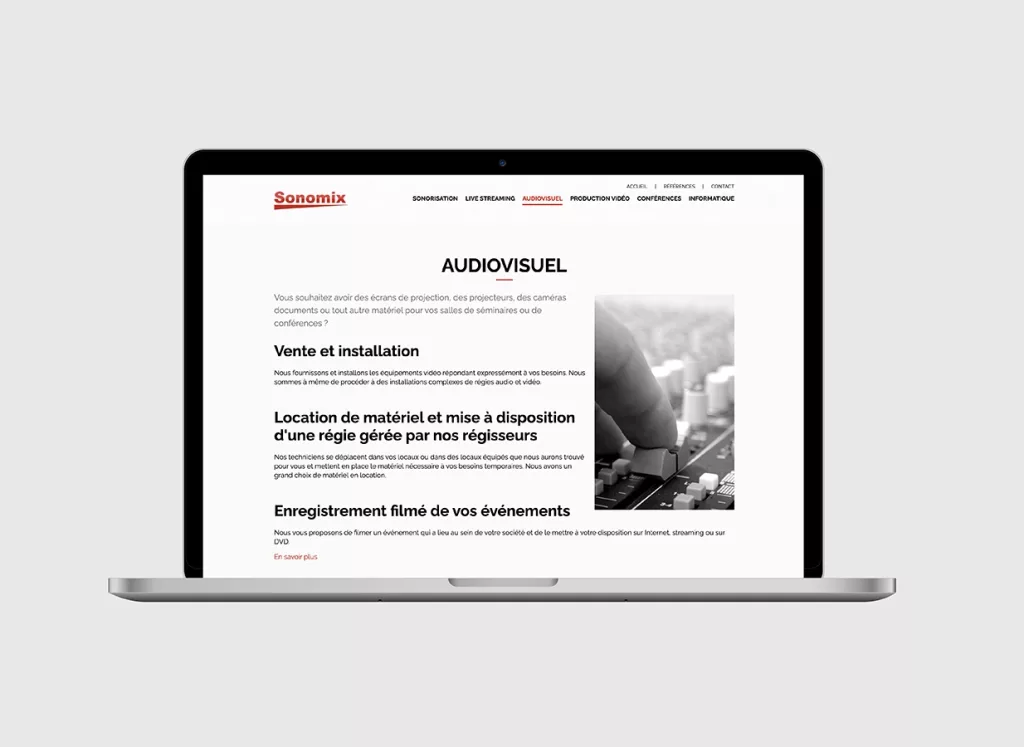 conception de la plateforme Web et mobile Sonomix par Ivimédia