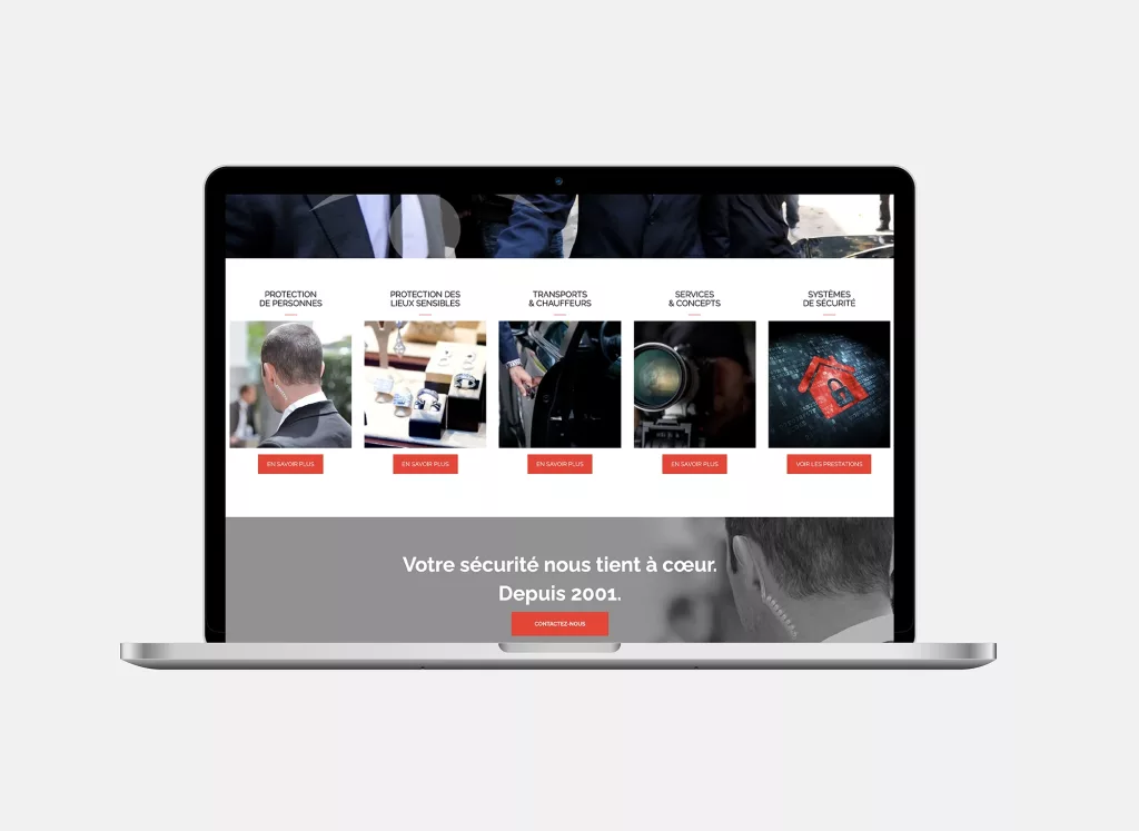 Projet réalisé par ivimédia : site internet entreprise "sentinel protection"