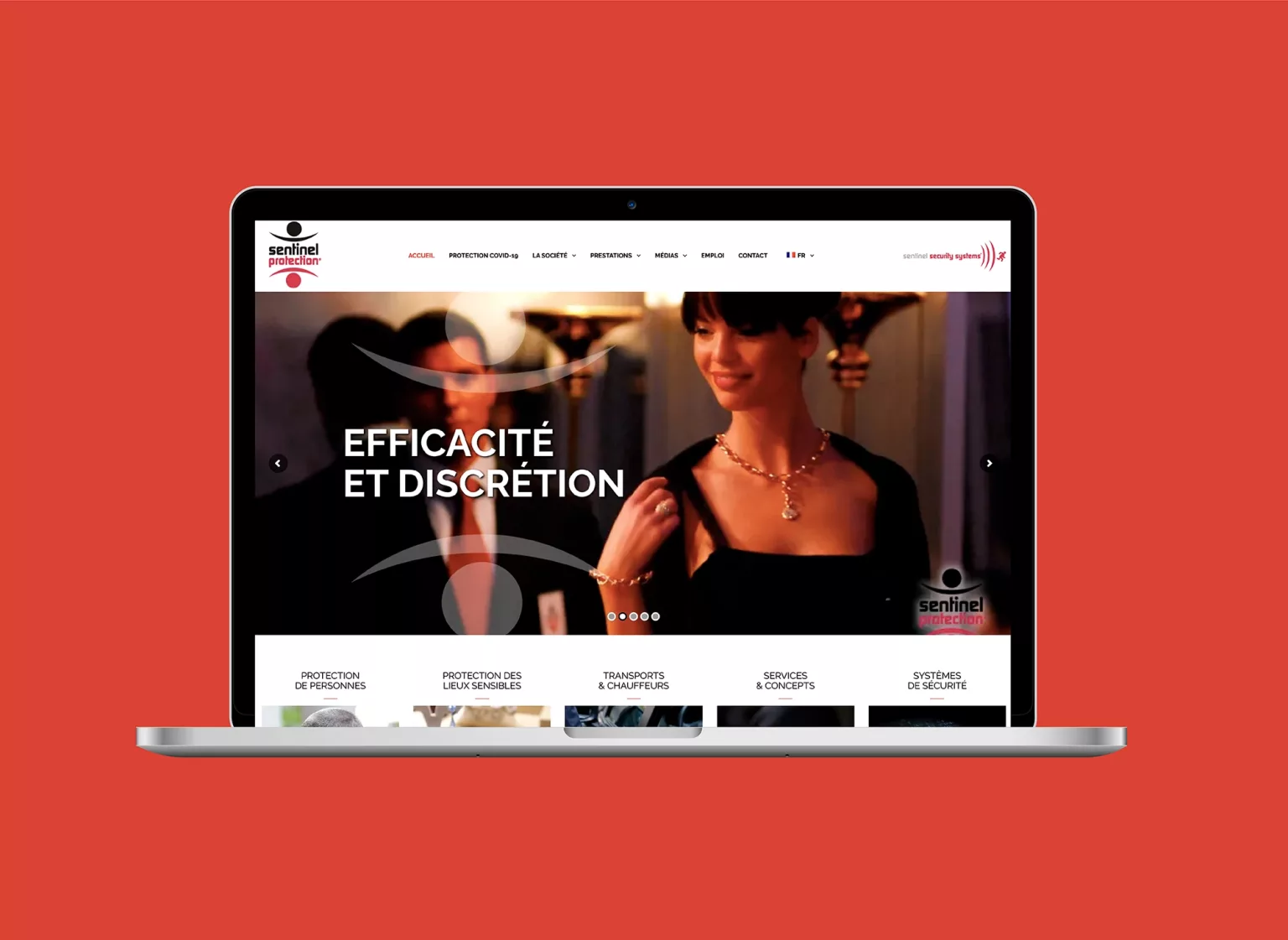 Projet réalisé par ivimédia : site internet entreprise "sentinel protection"