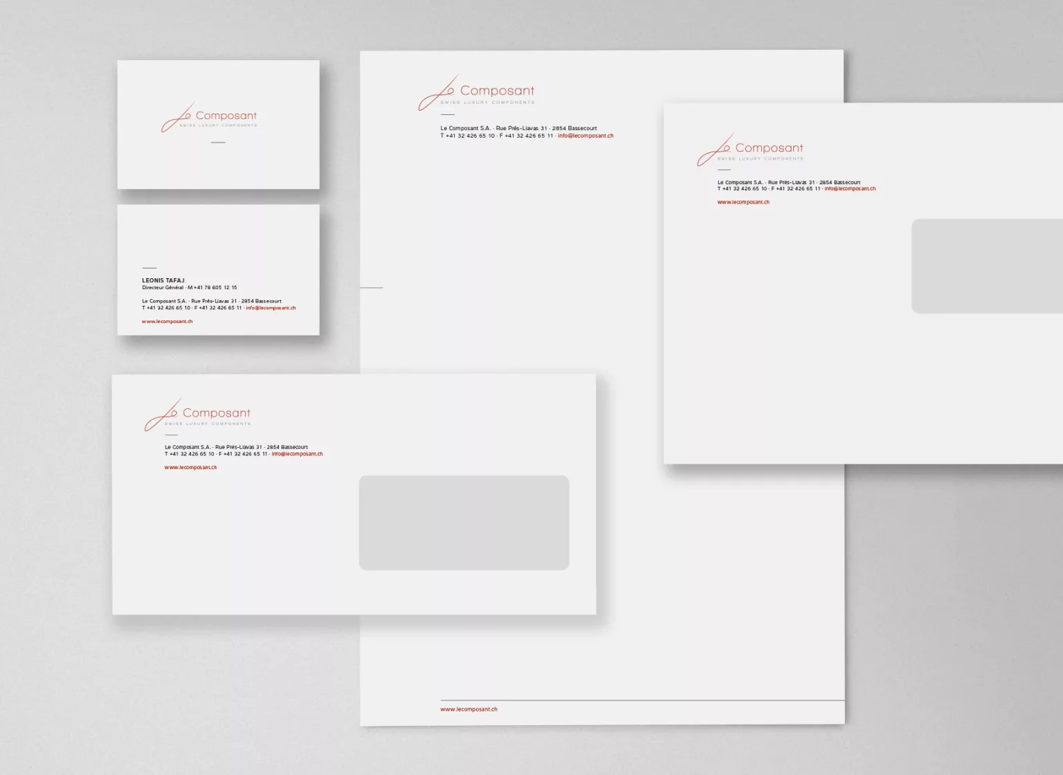 identité visuelle Le Composant réalisée par Ivimédia - conception de la papeterie