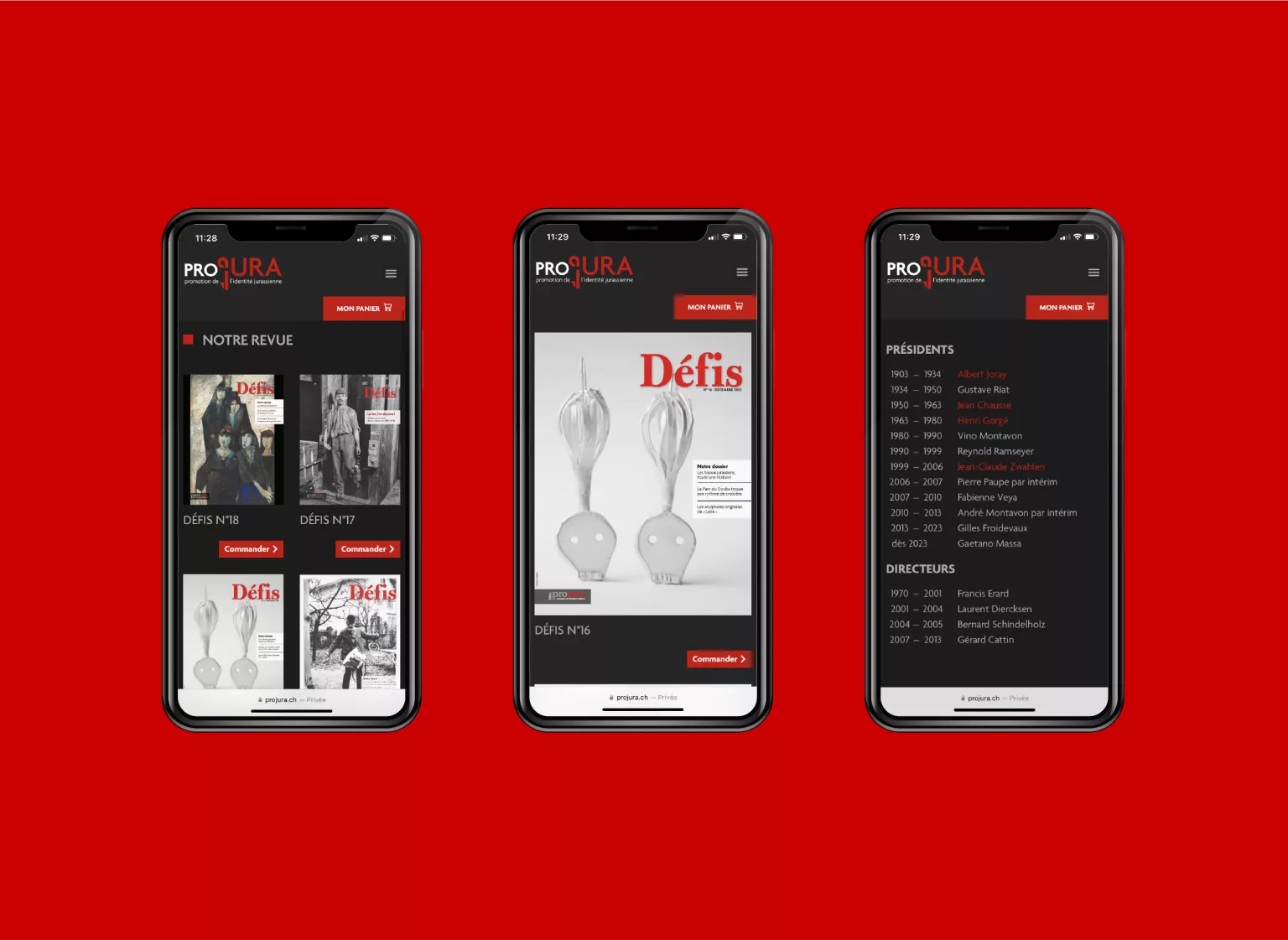 Projet réalisé par ivimédia - site internet Projura en version mobile